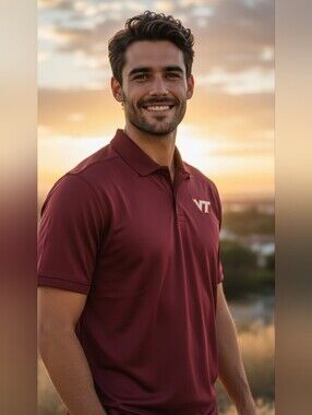 Virginia Tech VT Maroon Golf Polo, Men's Large